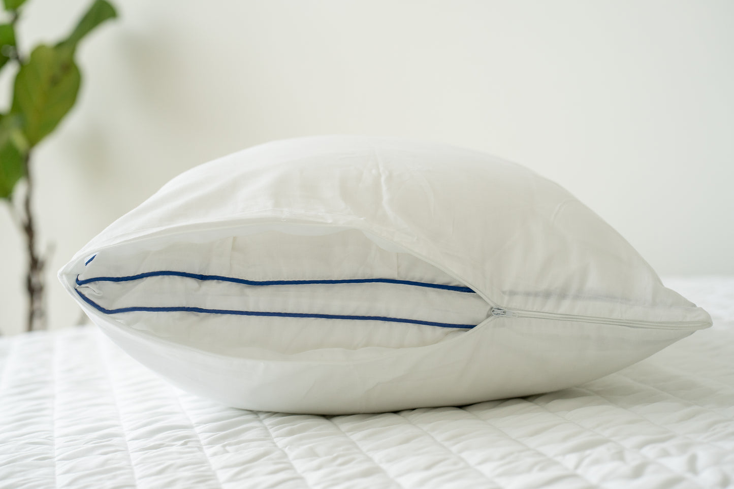 Protector de almohada algodón cierre de zipper