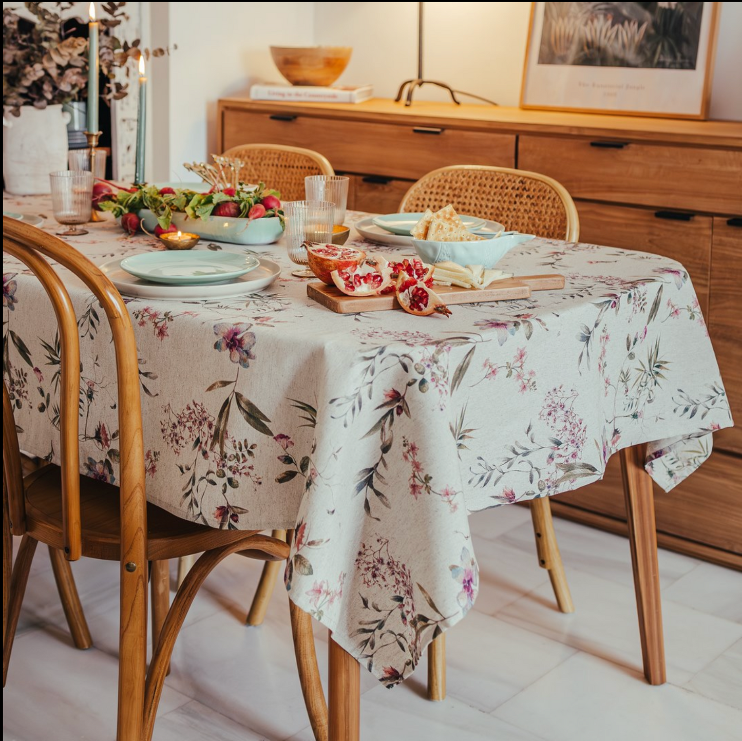 Manteles de mesa 100% algodón antimanchas